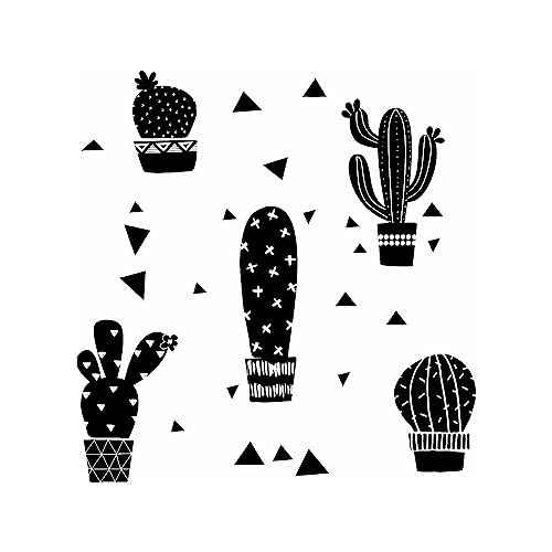 RoomMates RMK3648SCS Black Geo Cactus Peel and Stick Wall Decals