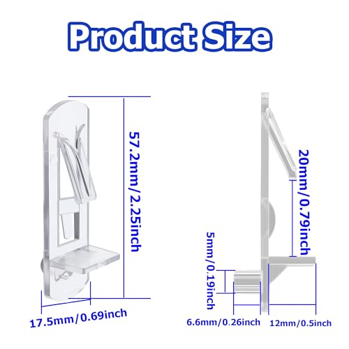 Ojeemii 20PCS Clear Plastic Shelf Support Pegs for 3/4" (20mm) Shelves, 0.19" Diameter