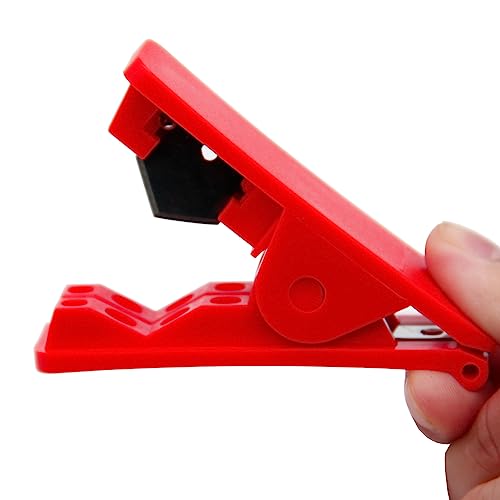 Litoexpe 3pcs PTFE Plastic Tubing Cutter, Red Pipe Cutter, Square Tubing Hose Cutter for Nylon PVC PU Tube and Hose Cut up to 3/4 Inch OD Tube
