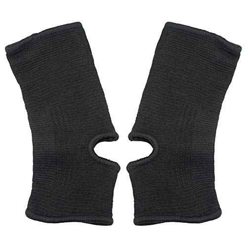 Luwint kid Compression Ankle Brace - Knitted Ankle Sleeve Sock Support for Sprains Arthritis Tendonitis Running Fitness, 1 Pair Black