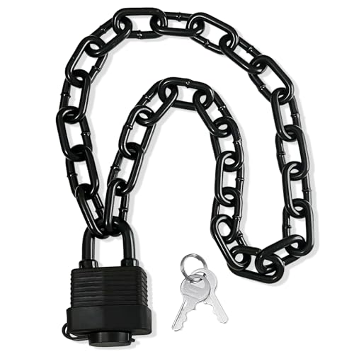 Heavy Duty Weatherproof Steel Chain Lock with Padlock for Bike Fence Gate Outdoor