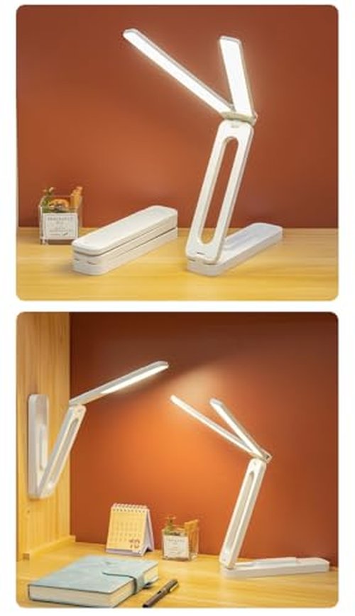 LED Eye-Care Foldable Portable Desk lamp for Office Home Away from Home Study Smart Touch dimmer USB Plug Radio Light