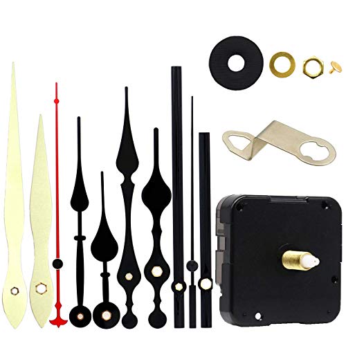 TIKROUND Quartz Wall Clock Movement Mechanism Repair Parts 29/32 Inch Thread with Black Hands