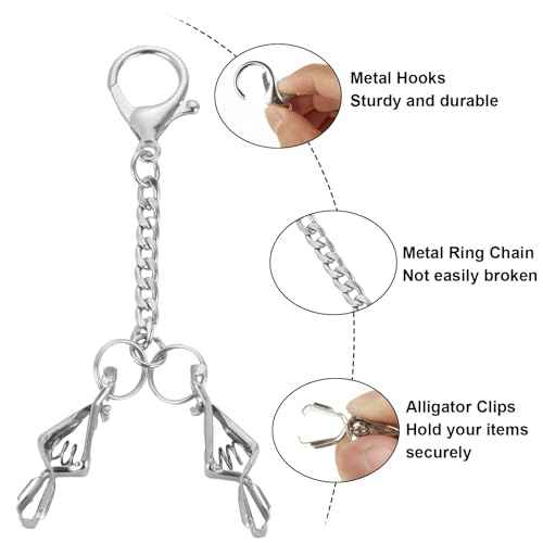 18 PCS Metal Glove Clip Glove Clips for Work Glove Holders Safety Glove Clip Steel Glove Clip with 2 Alligator Clip for Belt Loop, Construction, Camping, Outdoor Activities