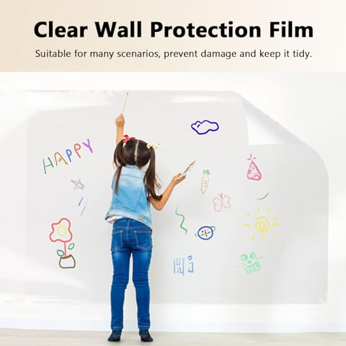 MILEPER Clear Peel and Stick Contact Paper Wallpaper Removable 15.7"x78.8" – Transparent Wall Protector for Kitchen & Home