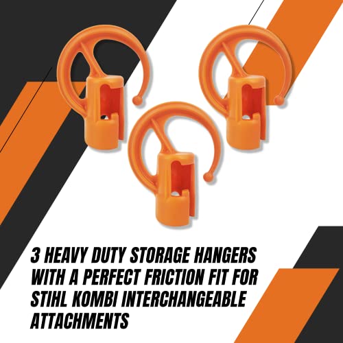 DAULT American-Made Heavy Duty Garage Storage Hooks for Stihl Kombi Attachments | Tool Organizer Hangers | Wall Mount Utility Hooks | Set of 3 | Made in U.S.A. (Patented)