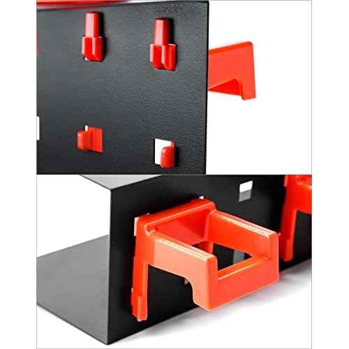 QWORK Wall-mounted Spray Bottle Holder, 2 Pack Aerosol Can Rack Organizer - 5 Holes and 5 Plastic Hooks Included for Tidying Up Your Cleaning and Detailing Tools