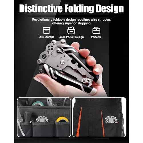 18 In 1 Foldable £×ire Stripper Crimper, Multifunctional Folding Wire Stripping Tool, Wire Strippers Electrical£¬Electric Cable Stripper, Cable Cutters with Plier, Crimper, Twister, Splitting, 1pcs