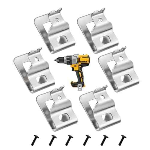 6-Pack Stainless Steel Belt Clips for Dewalt 20V Power Tools (N268241, N086039) - Compatible with Models DCD980, DCD985, DCD980L2, DCD985L2 - Includes Screws & Drill Bit Hooks£¬dewalt belt clip