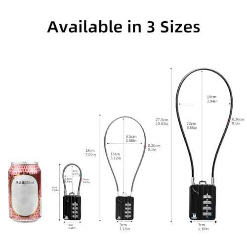 RESET-200 (2 Pack) 4-Digit Combination Flexible Cable Padlock, 12 inch (30 cm) Long, 3mm Diameter Cable for Trash Can Lid, Bin, Locker, Cabient, Luggage, Suitcase, Gun Case, Toolbox, Helmet - Black