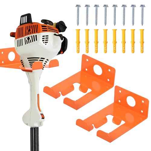 Weeding Machine Wall Mounted Hanger, garage organization manager storage shed wall rack, suitable for Stihl electric tools, hedge trimmer, lawn mower, garage wall, garden trimmer hanger (2-piece set)