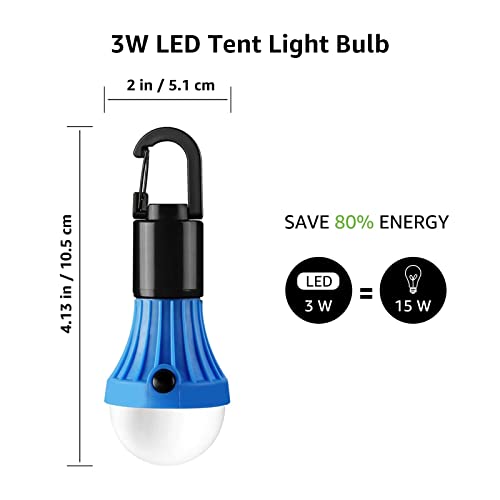 Lepro LED Camping Lantern 3 Light Modes - Orange & Blue, 4 Pack, Batteries Included