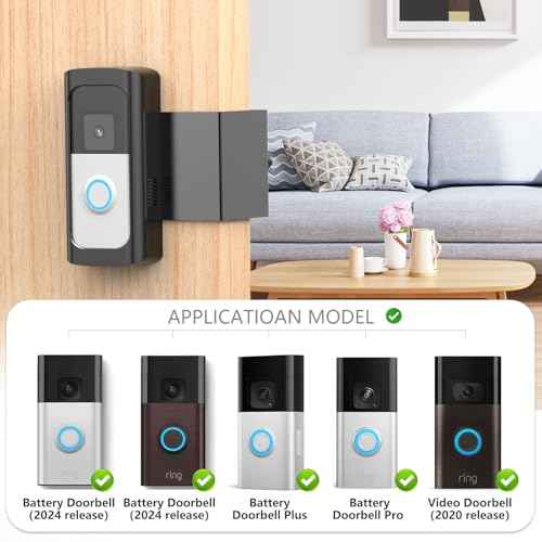 No-Drill RingDoorbell Mount, Anti-Theft Door Mount Bracket for Ring Video Doorbell (2024)/Battery Doorbell Plus/Pro/(2020 Release), Idea for Houses, Apartments, Businesses | Not for Security Doors