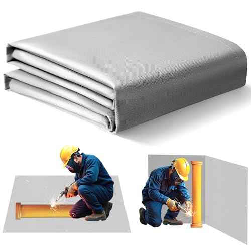 Heavy Duty Welding Blanket, 4x6ft Silicone Coated Fiberglass Welding Curtain with Grommets, Fireproof Insulation Blanket for Industrial Welding Cutting, Multi-use Fire Blankets for Smoker Grill-Grey