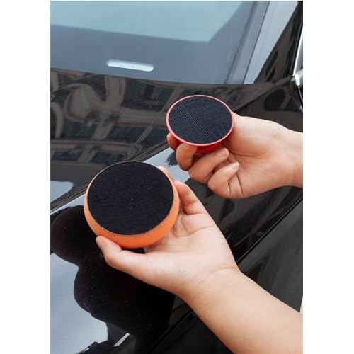 3pcs Polishing Tool Buffing Sponge Pads Waxing Pad with Handle Microfiber Wax Applicator Foam Applicator Pad Wax Applicator Pads for Cars Car Sponge Pads Manual Backplane