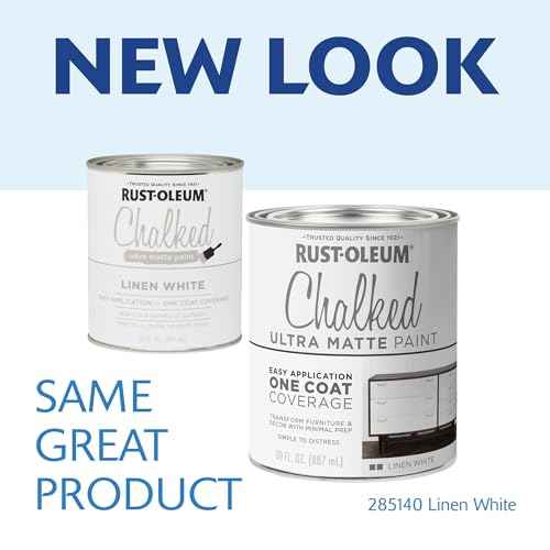 Rust-Oleum Linen White Chalked All-in-One Ultra Matte Paint | One Coat Coverage | No Primer, Sanding, Or Topcoat Needed | Easy Clean Up | Made in USA | 30 OZ