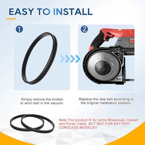 45-69-0010 Blade Pulley Tires Replacement Compatible with Milwaukee Bandsaw Part Deep Cutting Blades 6230 6232-6 6225 AO2807 6238N 6238-20 2729-20 Portaband Saw Belt, 2 Pack