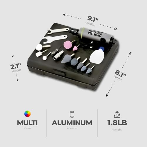 Master Mechanic Pneumatic Straight Die Grinder Kit 1/4-Inch Collet, Variable Speed