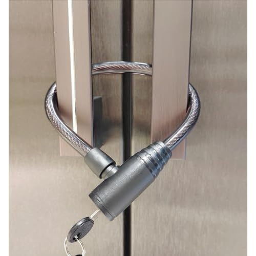 Fridge Lock With Keys, Cabinet and Childproof Lock, Bike Cable Lock for Cabinets, Drawers, Fridge, Bike, Stroller (16" 1PCS)