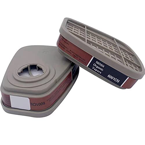 6001 Filter Cartridges for Respirator, Dust-Proof, Organic Vapor, Pollen and Chemical Cartridges, Compatible with 6200, 6800, 7502, FF402 Respirator