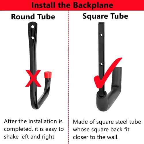 Garage Storage Ladder Hooks with 12" Jumbo Arm, 8 Pack Heavy Duty Wall Mounted Storage Hanger Utility Organizer for Bicycle, Folding Chairs, Bike and Garden Tools