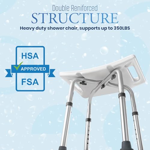 Dr. Kay's Shower Chair for Inside Shower Bench Without Crossbar Support, 350lb Capacity