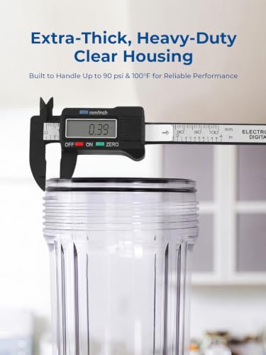 Purcooflow 10" x 4.5" Clear Water Filter Housing - Heavy-Duty, Leak-Proof