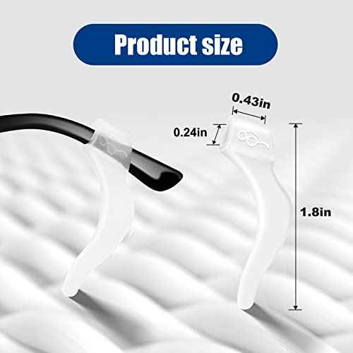 Eyeglass Ear Grips - 20 Pairs Anti-slip Holder, Silicone Ear Hook, Glasses Ear Grip Sleeve Retainer for Sports, Sunglasses, Reading Glasses