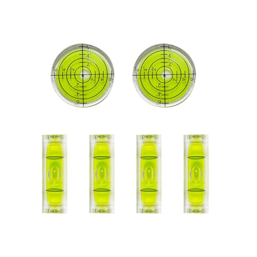 Mini Acrylic Bubble Level Set for Tripod and Wall Hanging – 6-Piece