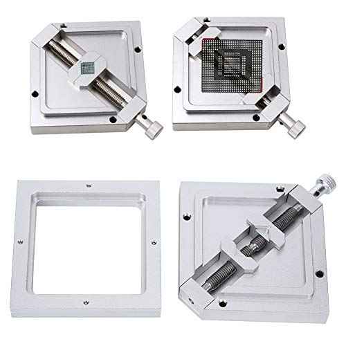 Adjustable BGA Reballing Station Kit HT-90 Aluminum Alloy Stencil Holder for Laptop CPU Phone Repair Diagonal Solder Ball Jig with Drainage Channel 9-43mm