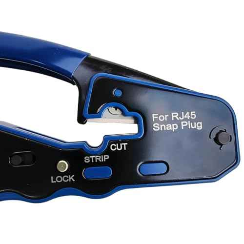 RJ45 Crimp Tool 8P RJ45 Crimping Tool Pass Through Ethernet Crimper for Cat5e Cat6 Cat6a 8P8C Modular Connectors Crimping Tool (Blue)