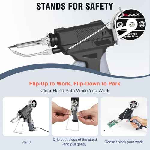 Soldering Iron Kit, Auto Feed Soldering Gun with LCD Display and ¡¾1¡ÆC Precision Temp Control, 8-in-1 Set with Wire, Pump, Tip Cleaner, 5 Tips for Electronics Repair DIY, PCB, SMD