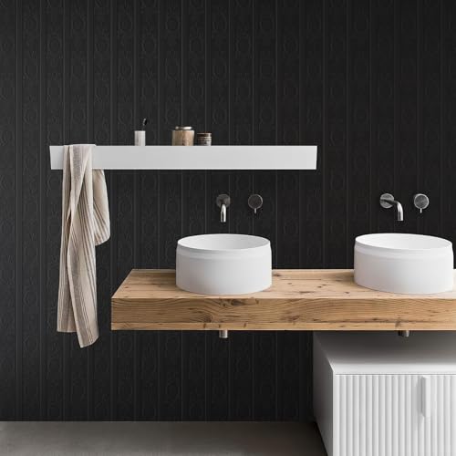 JiffDiff Black 3D Embossed Peel and Stick Wallpaper - 17.3" x 120"