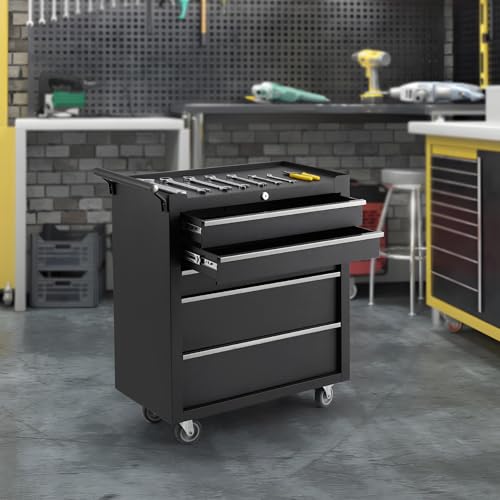 GarveeHome 5-Drawer Rolling Tool Chest with Locking System – Heavy-Duty Steel Tool Cabinet