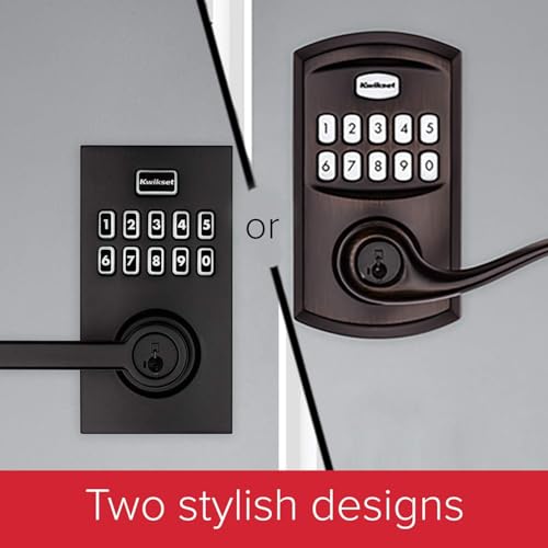 Kwikset SmartCode 917 Electronic Deadbolt with Halifax Handle - Matte Black, Reversible, Keyless Entry