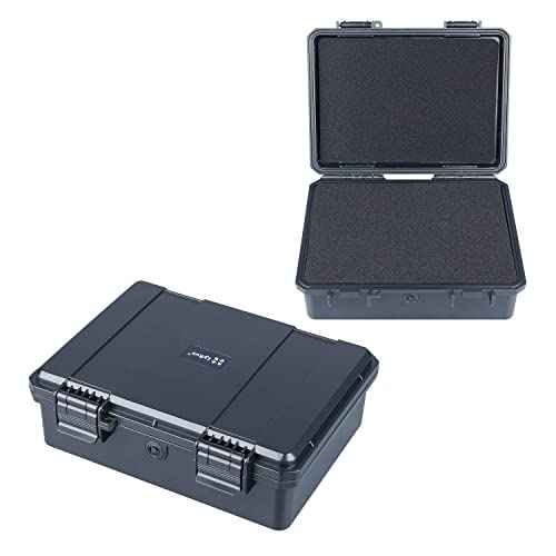 Lykus HC-2120 Mini Hard Case Dry Box with Foam Insert, Interior Size 8.3x5.9x2.7 in, IP66 Splash-Proof, Suitable for Cellphones, Tools, Small Devices and More