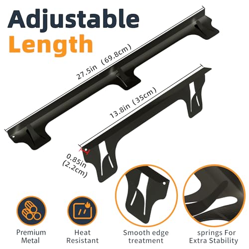 SZJHXIN Matte Black Adjustable Stainless Steel Stove Gap Covers 13.8–27.5 in (2 Pack)