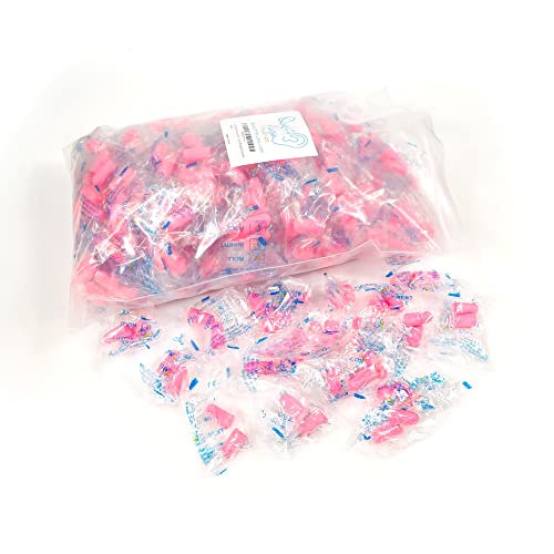 Quality Pink Foam Earplugs - 200 Pairs of Comfortable Ear Plugs for Sleeping, Snoring, & Work - Designed for Small Ear Canals; Women, Kids, or Children - Individually Wrapped & Disposable - NRR 30 dB