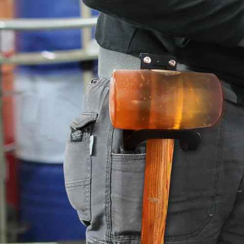 Durable Waist Hammer-Hammer Holder Loop-Belt Tool Clip Heavy-Hammer Holder for Tool Belt-Duty Magnetic Tool Holder for Belt Clip-Leather Heavy Duty Steel