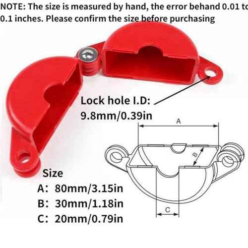 Gate Valve Lockout Device and Safety Padlock, Outdoor Faucet Lock for Outdoor Faucet Knob/Water Spigot/Propane Tank, Suited for 1 to 2-1/2 in Dia Valve Handles