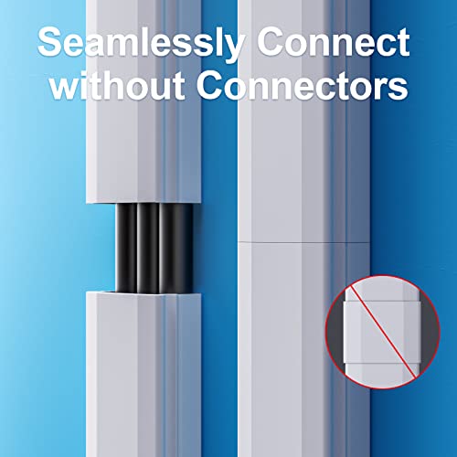 Yecaye Wall-Mounted TV Cord Cover, 42in White Cable Hider with Easy Installation