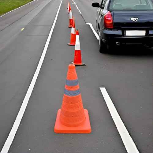 12 Inch Collapsible Traffic Multi Purpose Pop Up Reflective Safety Cone, Work Area Protection, Emergency Roadside Barrier