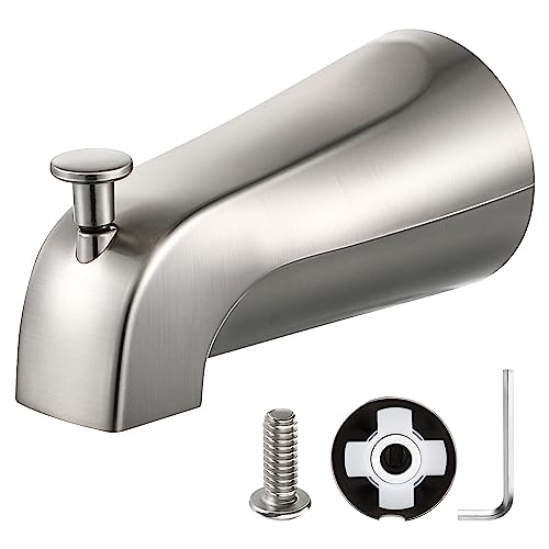 Enhon Brushed Nickel Slip-On Tub Spout with Diverter for 1/2" Copper Pipe - Model 1