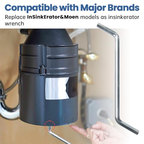Garbage Disposal Wrench Set – 2 Allen Wrenches & Key Wrench for Unjamming
