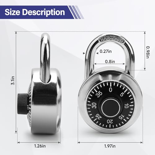 PINZAN Black Mini Combination Padlock 3-Dial Preset Code, Pack of 1