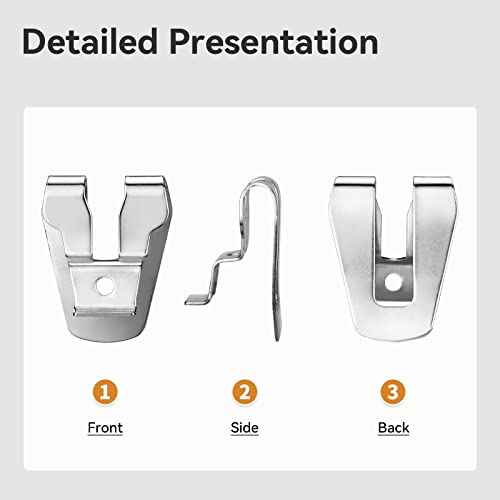 5 Pcs Belt Clip for Ryobi, Drill Clip for Ryobi and Ridgid 18 volt Tools 633586002 636181001 Replacement Part Stainless Steel Driver Hook with Screws for Tool Belt
