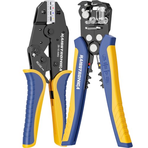 haisstronica HS-8327 Wire Stripper & Crimper Set AWG 26-10 for Electrical Projects