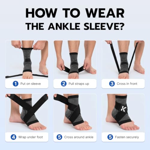 Koprez X-Large Black Plantar Fasciitis Support Sleeve for Ankle Pain Relief