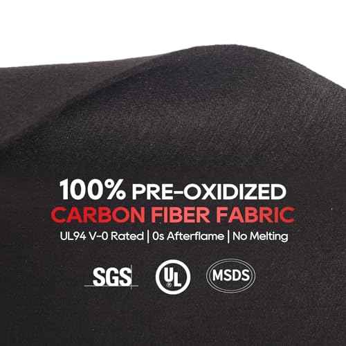TOPDC Welding Blanket 40x40 Inch, High Temp Resistant Carbon Felt Pad, 5mm Thick Heat Shield Fabric Withstands 2200¢µ, UL94&MSDS Certified, Flexible&Cuttable for Welding Soldering Grill Firepit