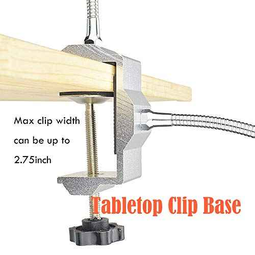 Toolour Helping Hands Soldering Third Hand Tool Tabletop Clamp Base with 2 Nickel Plated Flexible Arms and Rotatable Alligator Clips for Electronics Repair Assembly Jewelry DIY Arts Craft Hobby